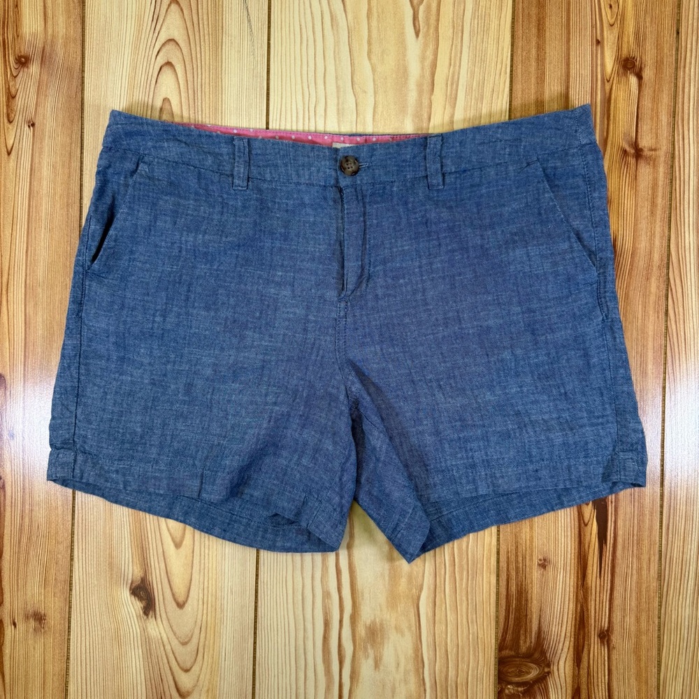 Merona Women's Blue Chambray Chino Shorts Size 12-5" inseam